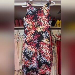 Kyodan Deep Purple Floral Midi Dress Canadian Made Pockets